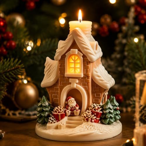 Christmas Silicone Molds Santa Claus Knocking Door Giving Gifts Candle