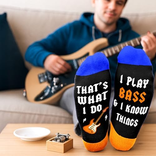 Cool Music Accessories Gifts - Guitar Drum Piano Trumpet Socks, Funny