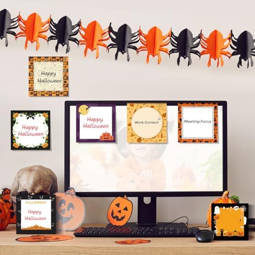 9 Pads Halloween Sticky Notes 50 Sheets Each Spider Pumpkin Bat