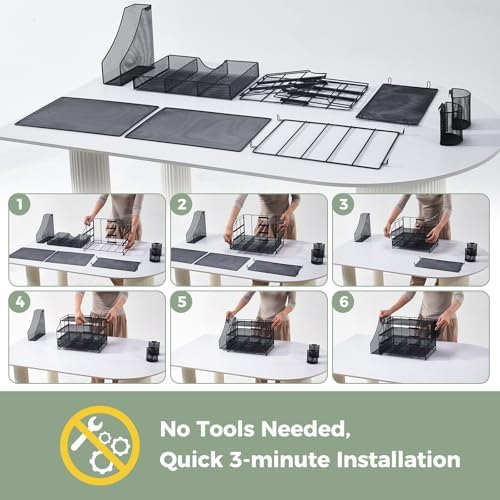 Desk Organizers and Accessories, 4 Tier Paper Letter Tray Organizer