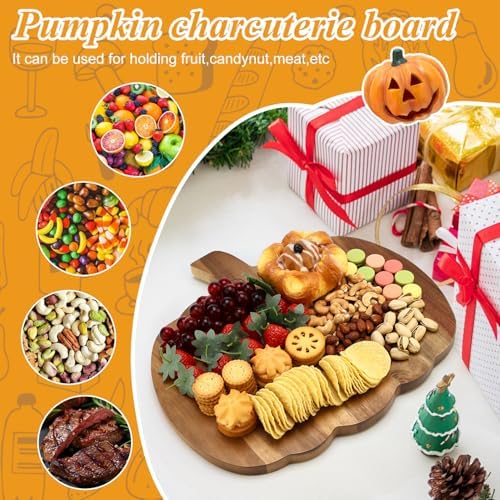 Halloween Pumpkin Kitchen Decor Wood Charcuterie Cutting Board Fall