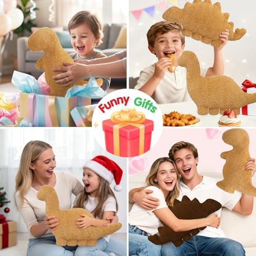 Dino Nugget Pillow Plush, Dinosaur Chicken Plush Nuggets Pillow Funny