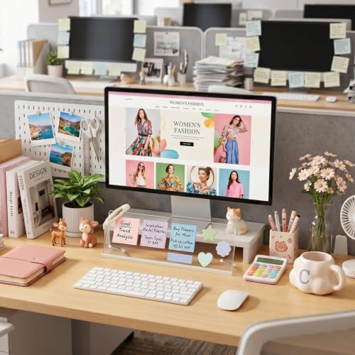 Monitor Memo Board Holder 14"x5",Office Organization Memo Holders