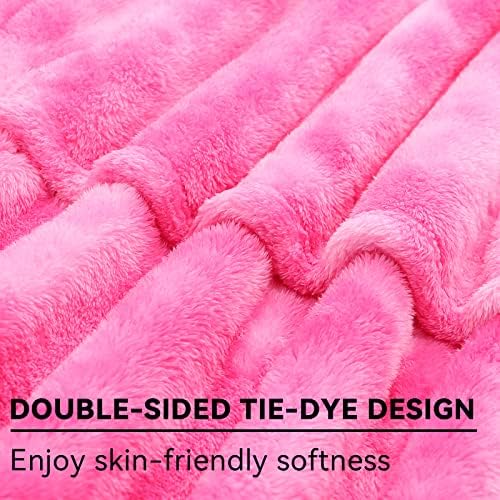 Pink Fleece Throw Blanket, Plush Soft Flannel Blanket for Sofa Couch