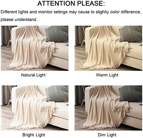 lifein Chenille Throw Blanket 50x60 - Soft Boho Knitted Blanket for