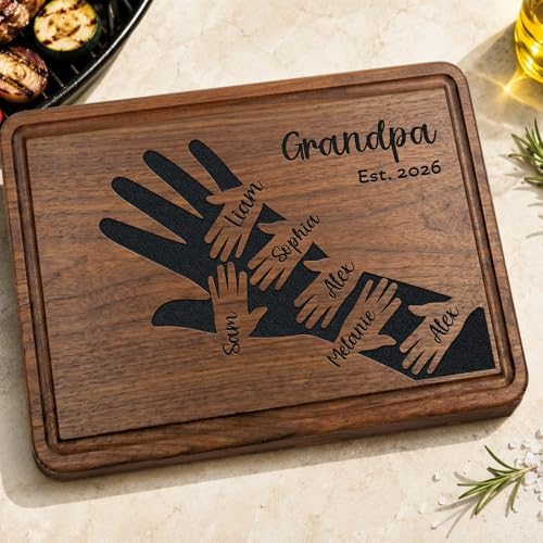 Personalized Dad Cutting Board Gift for Fathers Day, Grandpa, Custom