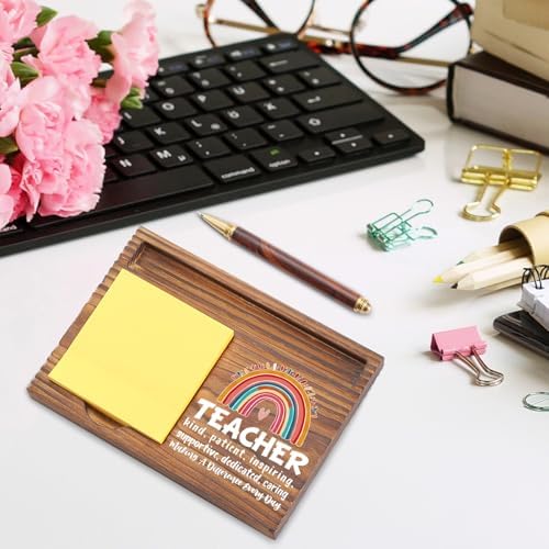Teacher Gift Sticky Note Holder Appreciation Thank You Gift Wooden