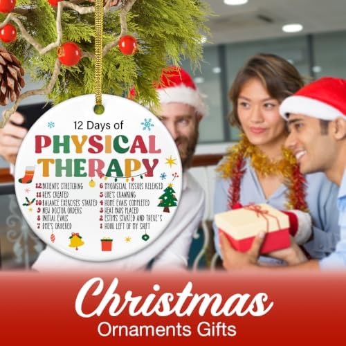 Physical Therapy Christmas Ornaments, Funny Therapist Gifts for Women