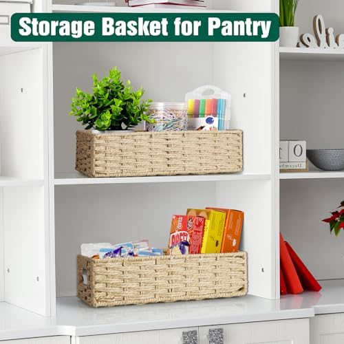 dreamkey Set of 2 Wicker Toilet Paper Storage Baskets, Hand-Woven