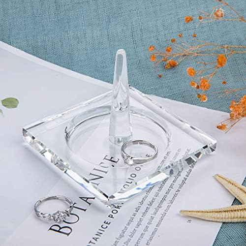 H&D HYALINE & DORA Crystal Glass Ring Holder Dish for Jewelry