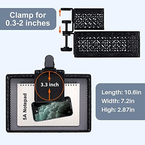 Under Desk Drawer, Clamp on Desk Organizer Cup Holder Hanging Desk