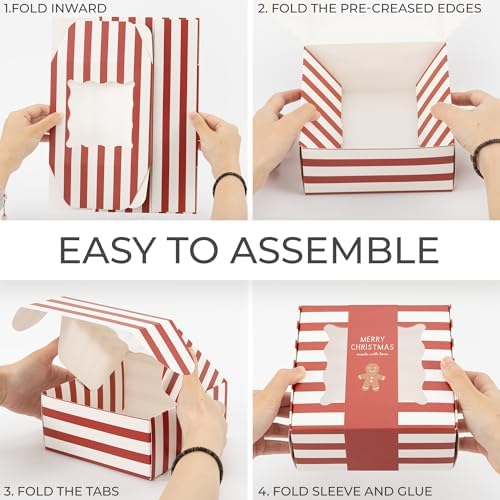 ZICOTO Beautiful Christmas Cookie Boxes Set Of 9 - Cute Containers to