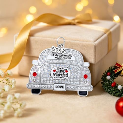 Newly Wed Gifts for Couples First Christmas Married Ornament 2026