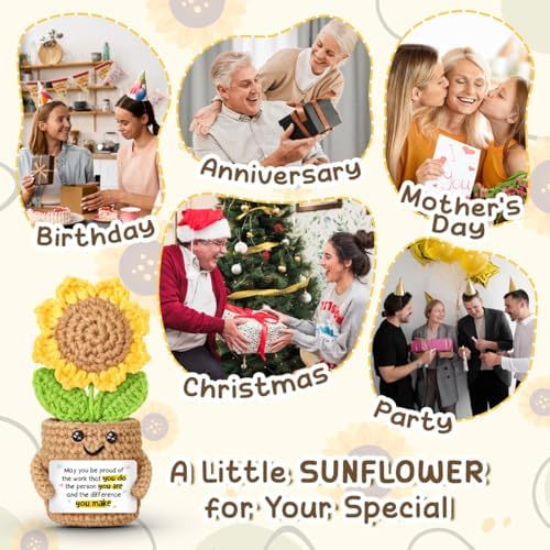 Sunflower Crochet Thank You Gifts, May You Be Proud of The Work