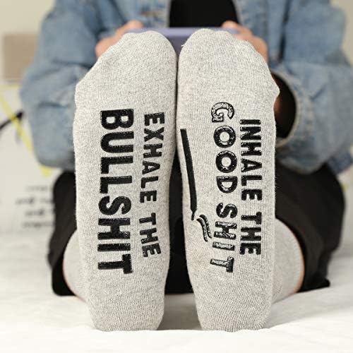 Funny Stoner Socks - Novelty Weed Smoker Gift for Men, Husband