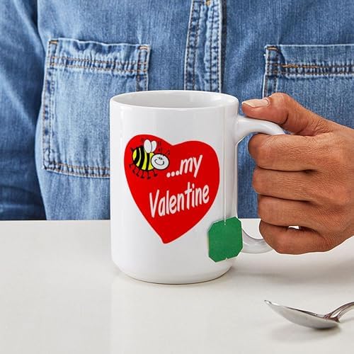 CafePress Bee My Valentine Mugs 15 oz (444 ml) Ceramic Coffee Mug