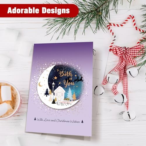Both of You Merry Christmas Card, Moon Christmas Card for Couple