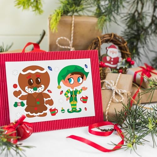 JOYIN 48 Pcs Christmas Make A Face Sticker Sheets Make Your Characters