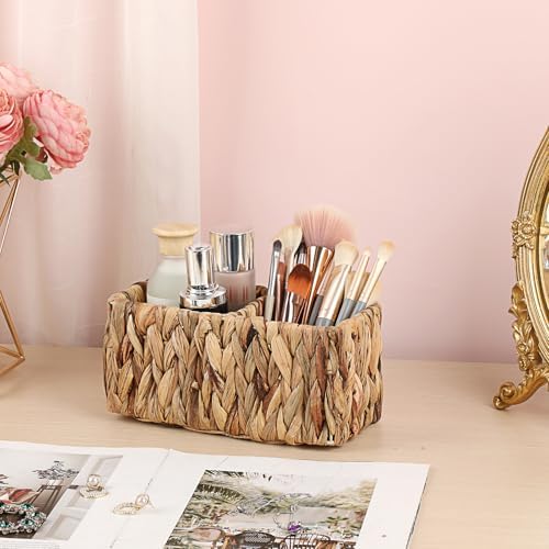 BTSKY Handwoven Remote Control Holder for Table, Natural Water