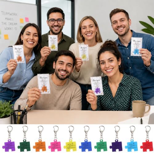 40 Sets Team Appreciation Gifts for Employees, Puzzle Piece Keychain