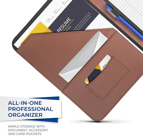 Samsill Contrast Stitch Leather Padfolio and Business Portfolio for