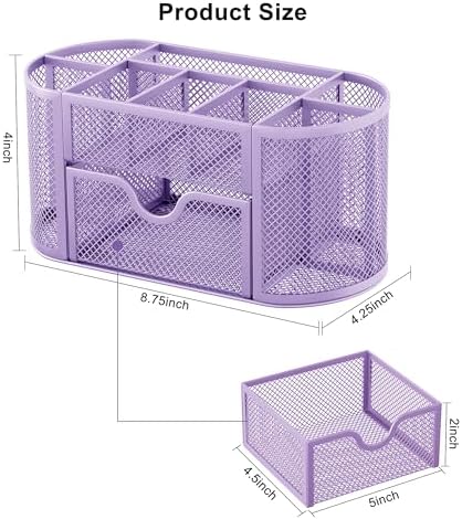 EasyPAG Mesh Pen Holder Desk Organizer with Drawer Stationery Supplies