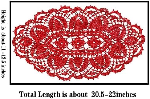 SUNONE11HKA 21 Inch Length Oval Lace Crochet Flowers Doilies