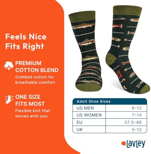 Lavley Fishing & Hunting Socks Funny Gift for Outdoor Hunters &