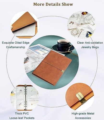 Jewelry Storage Book, Travel Jewelry Organizer with Anti-drop Pockets
