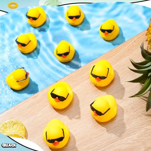Jenaai 60 Sets Rubber Ducks Thank You Gifts Bulk with Card Bags,Cute