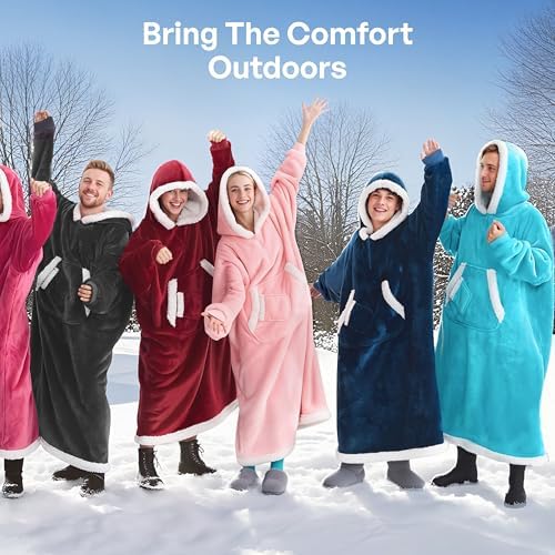 Giggling Getup Wearable Blanket Hoodie for Women Men Gifts for Women