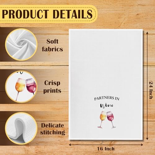 Wine Kitchen Towels, Wines Lover Drinker Gifts for Women Men Dish Tea