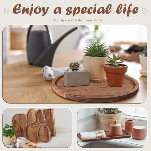Rtteri 6 Pcs Acacia Wood Serving Platters for Charcuterie Cheese