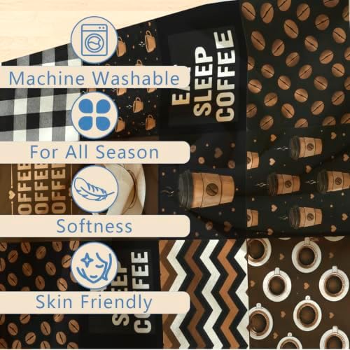 Coffee Blanket Cafe Gifts for Drinks Lover Throw Blanket Coffee Cup