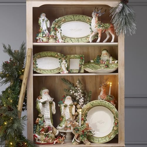 Fitz and Floyd Holiday Home Green Santa Pitcher, 48 Ounce