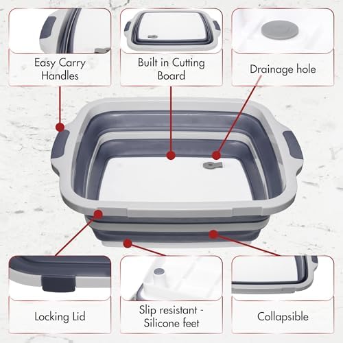 KITCHEN PERFECTION Collapsible XL Smoker & BBQ Prep Tub with Locking