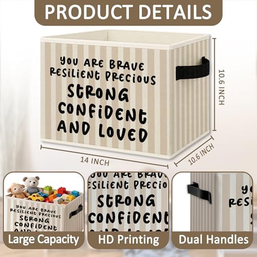 Inspirational Kids Nursery Foldable Storage Bins Box with Handles