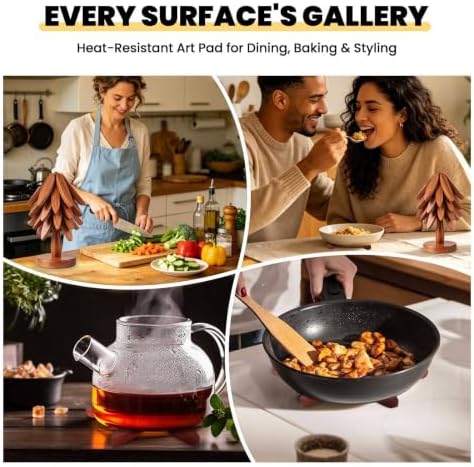 Wood Foldable Tree Trivets for Hot Dishes/Pot/Bowl/Teapot/Hot Pot