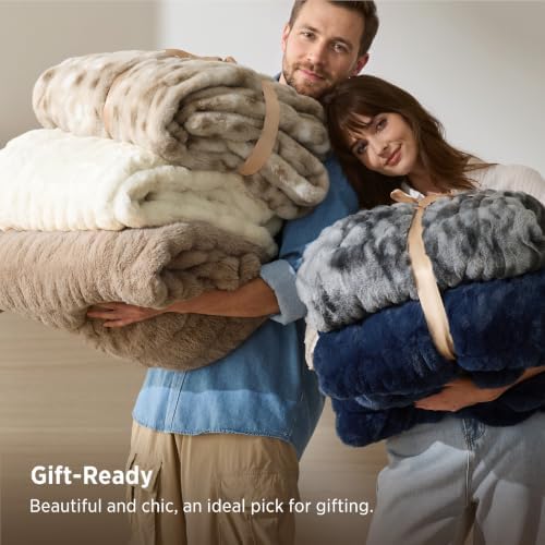 Bedsure Ultra Soft Double-Sided Faux Fur Throw Blanket for Couch