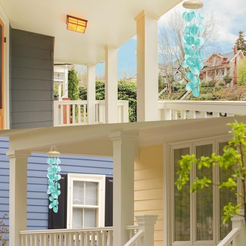 Capiz Sea Shell Wind Chimes, Outdoor Memorial Garden Porch Decor