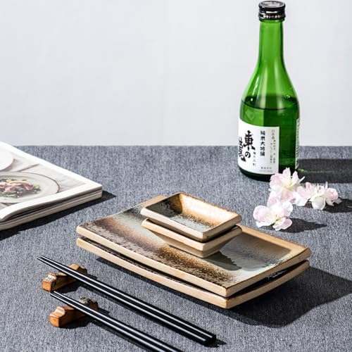 UNICASA Ceramic Sushi Plate Set for 2 people,Japanese Dinnerware Gift