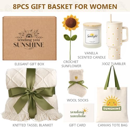 Sunshine Gift Baskets Get Well Care Package Birthday Gifts for Women