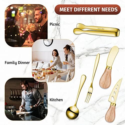 18 Pieces Charcuterie Board Accessories Spreader Knife Set, Gold