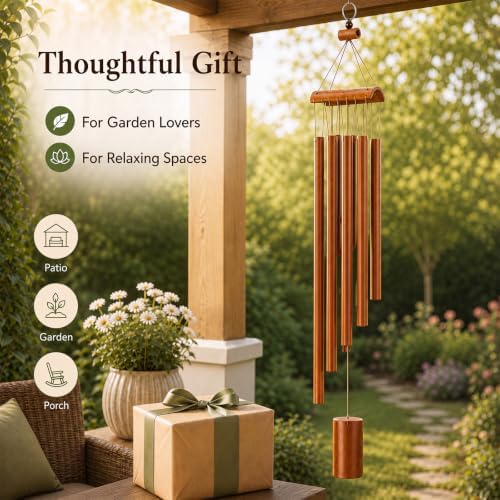 Leinuosen 41 Inch Bamboo Wind Chimes for Outside, Deep Tone