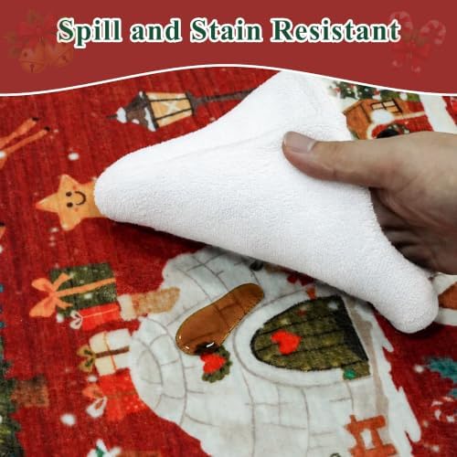 2x3 Christmas Cute Area Rug: Non-Slip Washable Winter Holiday Indoor