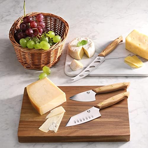 Cangshan 1027327 3-Piece Olive Wood Cheese Knife Set with Acacia