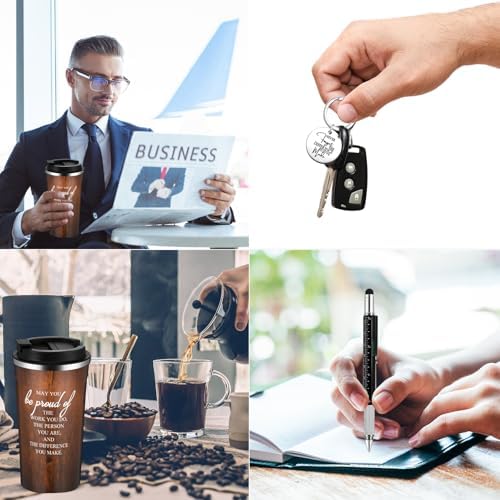 4 Pcs Thank You Gift Set for Men Women 17 oz Tumbler with Lid