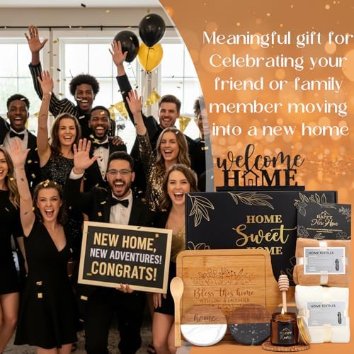Housewarming Gifts Baskets for New House, Elegant, Black