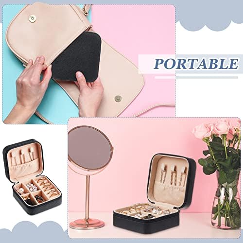 Yinkin 9 Pcs Travel Jewelry Case Boxes Small Jewelry Travel Mini
