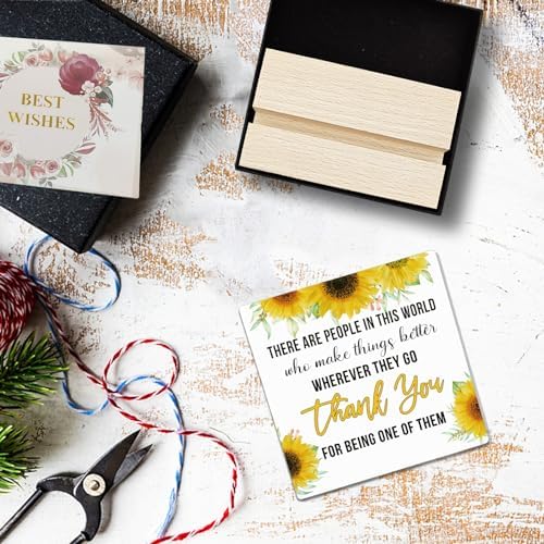 REWIDPARTY Thank You Gifts for Women Men Sunflower Ceramic Sign